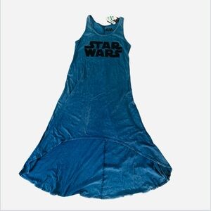 Star Wars High low Tank Dress Size Large Blue 100% Cotton Cool Casual